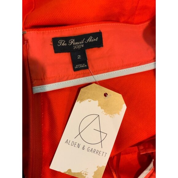 J. Crew Red Pencil Skirt W/ Pockets, Size 2 - Picture 5 of 5